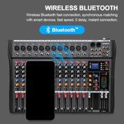 BOMGE 12 Channel Mixer Audio Console, Professional Music DJ Mixing Board with 256DSP Bluetooth MP3 Player 48V 7 Level Equalizer Supply USB Recording Studio Karaoke Live Performance (12 Channels)