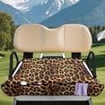 thumbnail image 2 of Bulopur Leopard Print Golf Seat Covers for Cart Breathable Golf Cart Seat Towel Blanket with 4 Front Pockets& Nonskid Bottom Suitable for EZGO, Yamaha, Club Car, 2 of 8