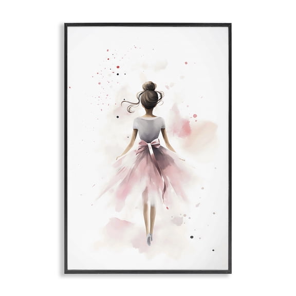 Stupell Industries Speckled Ballerina View Black Framed Giclee Art, design by Creative Studio