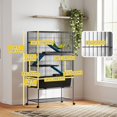 thumbnail image 2 of Dark Grey 5-Level Rolling Ferret Cage - Spacious Small Animal Habitat with Deep Tray & Ramps - Ideal for Rabbits, Chinchillas & Living Room Use, 2 of 7