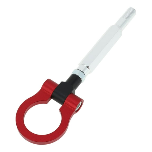 Unique Bargains Front/Rear Trailer Ring Eye Towing Hook, Bumper Screw-on Tow Hook for Subaru Impreza Folding Racing Trailer Hook Aluminum Alloy Red