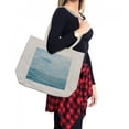 thumbnail image 2 of Clouds Shopping Bag, Sea and Sky Combined Mixed Each Other Vivid Life Inspiration Hope Nobody Relax Image, Eco-Friendly Reusable Bag for Groceries Beach and More, 15.5" X 14.5", Cream, by Ambesonne, 2 of 2