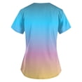 thumbnail image 4 of Hearthz S-5XL Tie-Dye Gradient Under Scrubs for Women Plus Size Scrubs Shirt V Neck Short Sleeve Nurse Uniform with Pocket, 4 of 5