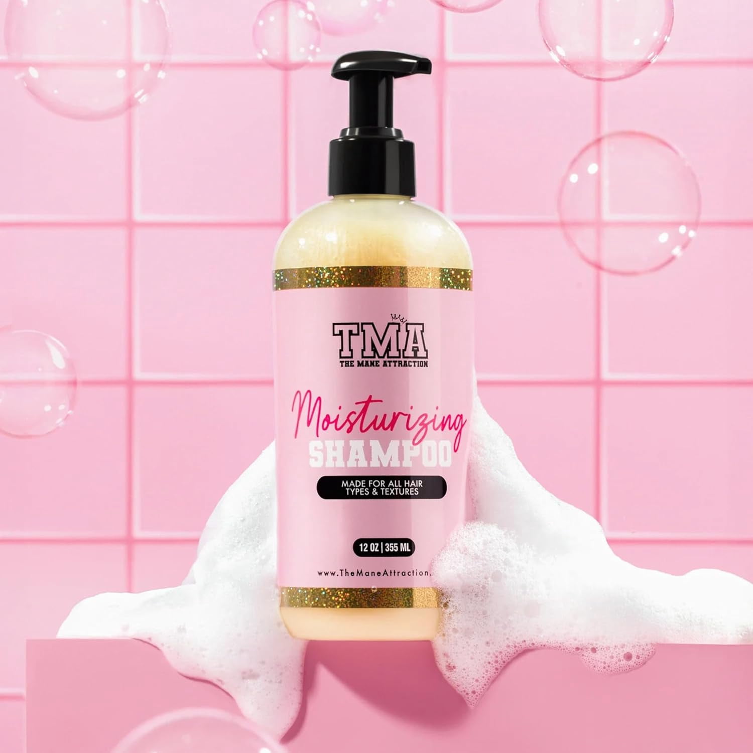 The Mane Attraction Moisturizing Adult Shampoo Plus Conditioner with Lemongrass, Natural Scent, 12 Fl Oz