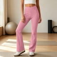 thumbnail image 5 of YHAJDS Women Wide Leg Yoga Pants Button Pocket Design Casual Fitness Long Bottoms, 5 of 8