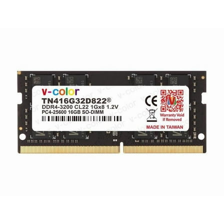V-COLOR 16GB (1x16GB) 3200MHz DDR4 SO-DIMM for Laptop Notebook Memory 1.2V CL22 260-Pin (TN416G32D822)