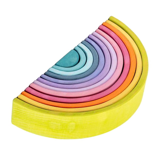 12 Piezas de Bloques de Construcción de , los Colores Son Hermosos y Atraen del Bebé, Juguetes para Niños de 2 a 3 UN CUTICAT Bloques de construcción del arco iris