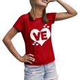 thumbnail image 1 of WEAIXIMIUNG T-shirt Imprimé pour Femmes, Manches Courtes, Col Rond, Confortable, pour la Saint-Valentin, 1 of 7