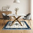 thumbnail image 3 of ODIKA 5'x7' Washable Area Rug Beachy Ocean Vintage Compass Nautical Motifs Border Themed Bathroom for Small Living Room, Bedroom, Easy Care, Non-Shedding, Pet Friendly, 3 of 7