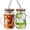 colorless-16 Ounces Glass Cup Set of 2, variant on Glass Cups For Iced Coffee  24oz Mason Jar With Lid And Straw Cup Jars Handle Drinking Glasses Set Of 2