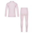 thumbnail image 4 of ZDHoor Kids Thermal Underwear Soft Long John Set Long Sleeve Base Layer Thermal Top with Leggings Pink 11-12, 4 of 6