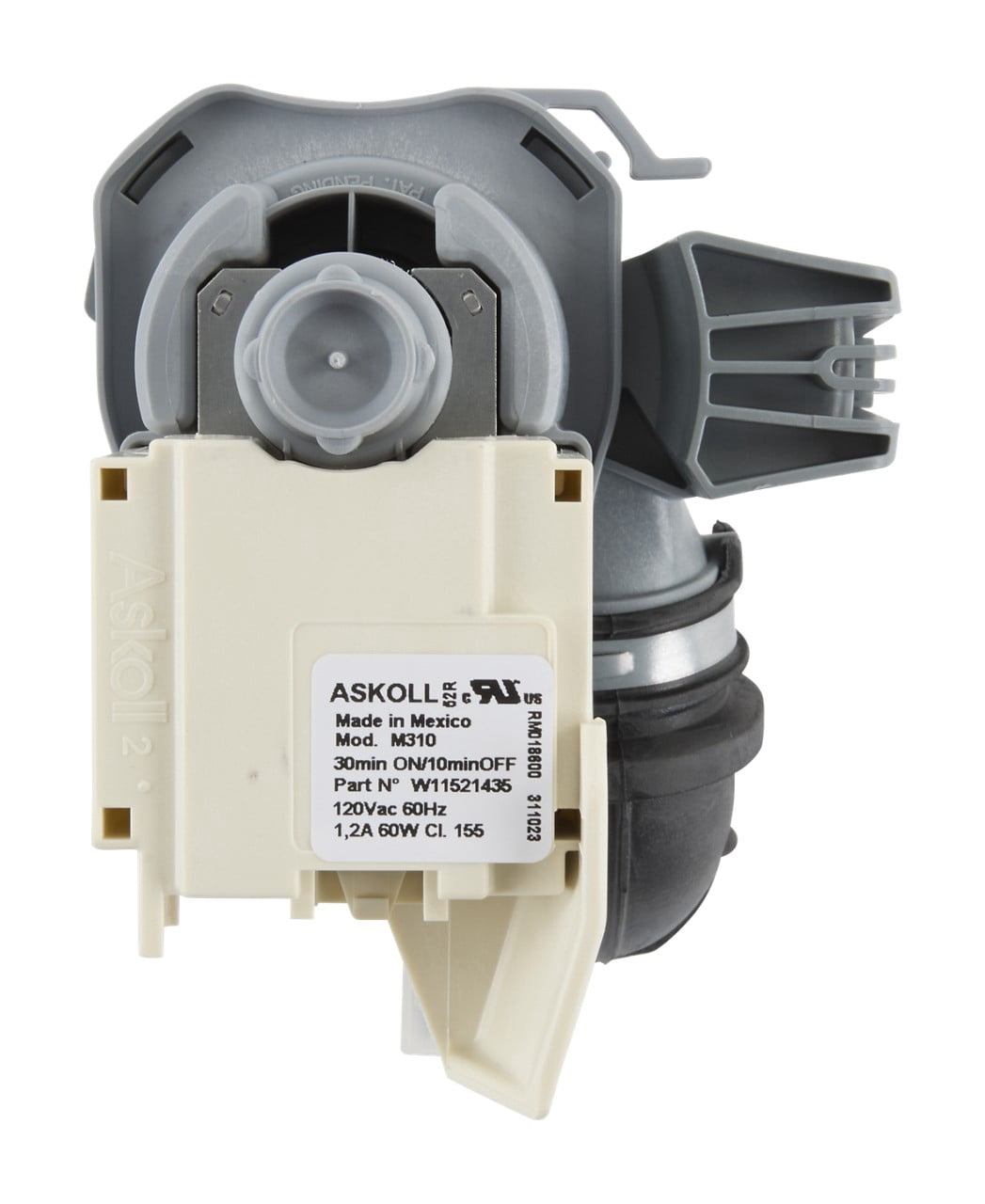 Whirlpool W11612326 Genuine OEM Dishwasher Circulation Pump Replacement Part - Replaces W10805386, W10879262, and W11521435