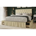 thumbnail image 2 of HMD Jovita Grand Lit Rembourré de Panneau de Rangement, Beige, 2 of 3