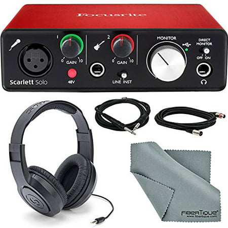 Focusrite Scarlett Solo USB Audio Interface (2nd Generation) Bundle with XLR (Best Low Budget Audio Interface)