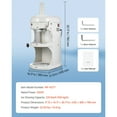 thumbnail image 4 of KFFKFF Electric Ice Shaver and Crusher, 220lbs/hr Fluffy Ice & Snow Cone Maker, 250W 1500RPM Tabletop Shaved-Ice Machine for Home, Events, and Snack Bars (White), 4 of 9