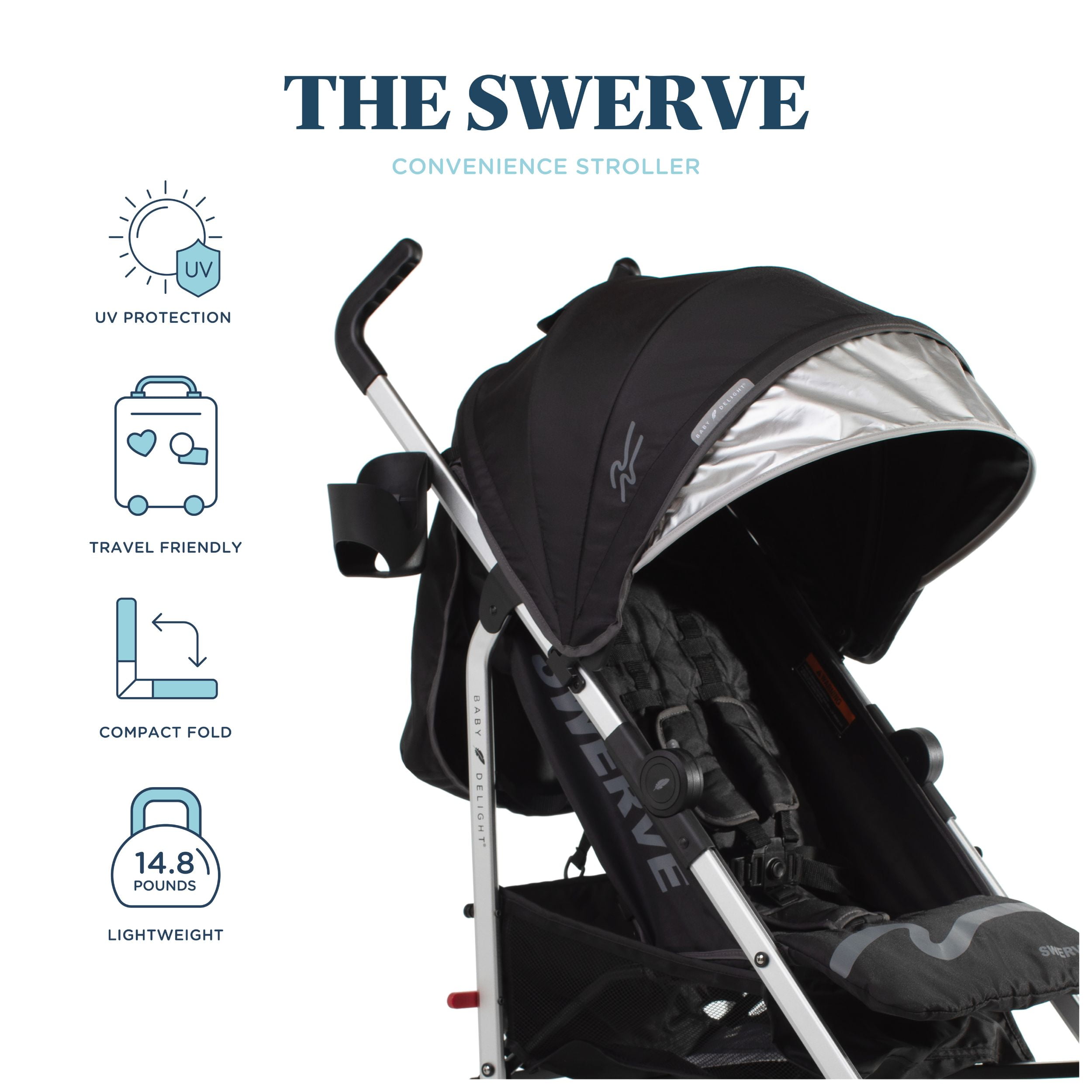 Baby Delight Swerve Baby Stroller, Black