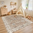 thumbnail image 4 of Uermei 6'x9' Washable Area Rug for Living Room: Non-Slip Soft Indoor Floor Carpet for Bedroom Dining Room Office Decor with Kid & Pet Friendly - Brown Orange, 4 of 10