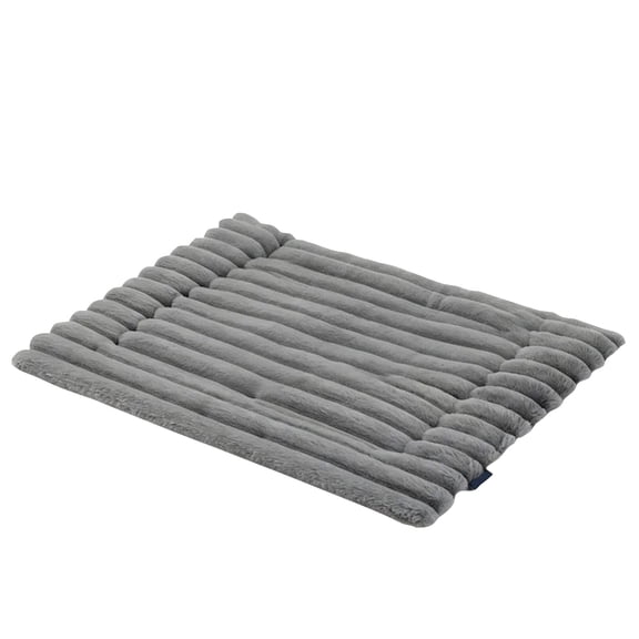Striped Plush Pet Bed Mat, Soft Comfortable Washable Pet Cushion, Warm Fluffy Pet Pad for Dogs Cats, Non-Slip Pet Sleeping Mat 30×20 Inch Grey
