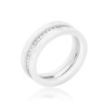 thumbnail image 1 of Womens Ceramic Triplet Ring with Cubic Zirconia, White - Size 10, 1 of 1