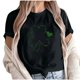 thumbnail image 1 of Camiseta de Manga Corta de Cuello Redondo Impresa de Primavera Superior de las Mujeres, Mezcla Ligera de Poliéster para Uso Diario Y de Fiesta Casual, 1 of 1