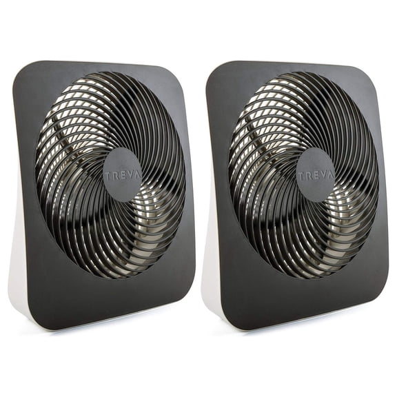 Treva 10-Inch Portable Desktop Air Circulation Battery Fan - 2 Cooling Speeds 2 Pack Fan 2 Fan