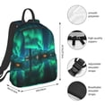 thumbnail image 3 of Naloa Northern Lights Print Lightweight DayBackpack Suitable for school, work, shopping, travel, etc., 3 of 5