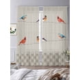 thumbnail image 3 of Christmas Cardinal Sheer Curtains 96 Inch Length 2 Panels Set, Vintage Winter Birds Brown Plaid Voile Window Treatment Semi Sheer Long Curtains Drapes for Bedroom/Living Room/Kitchen 52"x96"x2, 3 of 7