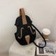 thumbnail image 1 of Medium black ladies' small bag female new Korean style fashion personality hand-held shoulder bag crossbody violin women's bag, 1 of 1