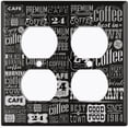 thumbnail image 2 of Metal Light Switch Wall Plate Outlet Cover (Coffee Shop Cafe Restaurant Sign Black White - Double Duplex), 2 of 2