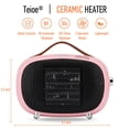 thumbnail image 2 of Calefactor eléctrico mini cerámico Teioe 800W, 3 modos, rosa, 2 of 7