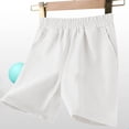 thumbnail image 6 of Miluxas Boys' Pull On Jogger Shorts Youth Kids Casual Sweat Shorts White 13 Years(160), 6 of 6
