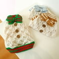 thumbnail image 2 of Colección de suéteres para mascotas Otoño e invierno Ropa cálida con lazo y hebilla de madera Ropa para perros y gatos Tejido hueco, 2 of 6