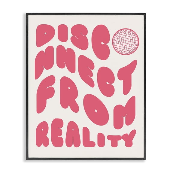 Stupell Industries Modern Disconnect From Reality Black Framed Giclee Art, 11 x 14, by Lil' Rue