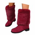 thumbnail image 3 of Work Boots for Women Christmas Thick Heel Pointed Toe Mid Calf Boots Shoes Women's Ankle Boots & Booties, 3 of 5