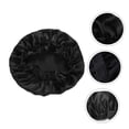 thumbnail image 4 of Gorro de seda para dormir para mujer, negro, elástico, para reducir el encrespamiento y proteger el peinado durante la noche., 4 of 5
