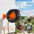 thumbnail image 3 of 130 Ft X1/2 in Retractable Garden Hose Reel, Wall Mounted Heavy Duty Garden Hose Reel with 10 Spray Nozzle, Slow Retraction System, 180°Swivel Bracket, UV Resistant & 3-Layer Protect, 3 of 7