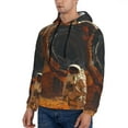 thumbnail image 3 of Naloa Astronaut Exploring Mars Men's Casual Hooded Collar Drawstring Hoodies Pullover Sweatshirts Casual Long Sleeve Shirts-4X-Large, 3 of 7