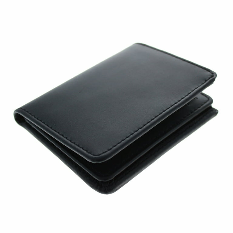 ASR Federal Black Leather RFID Wallet Police Badge Holder with Removable ID  Card Holder, Oval