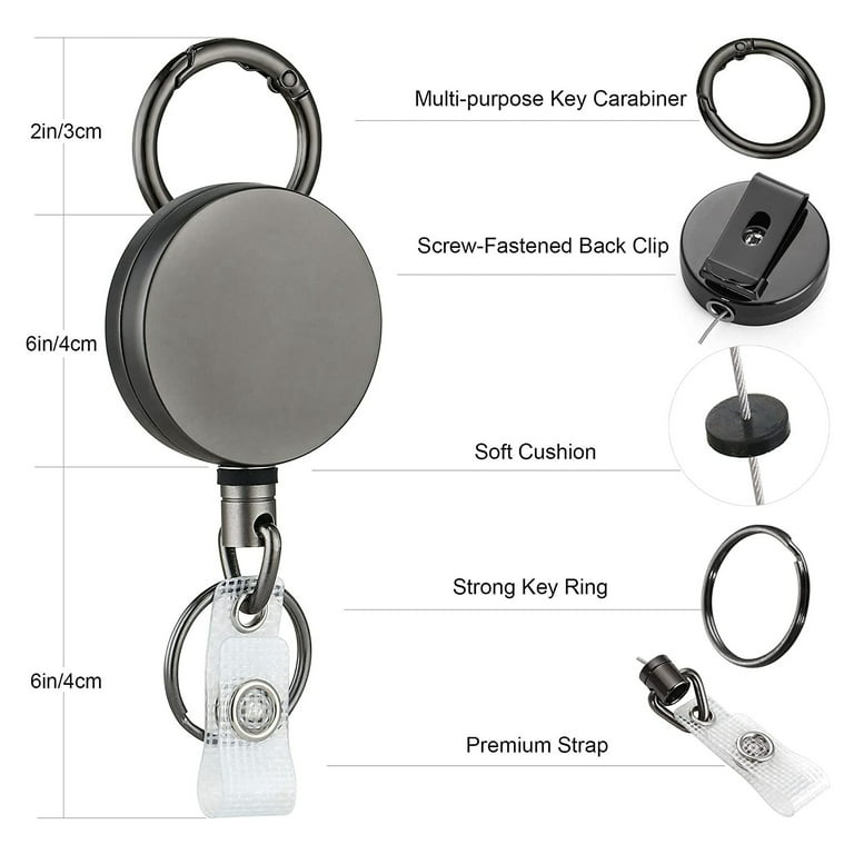 ID Badge Holder Retractable Reel Nurse Key Ring Chain Lanyard Name