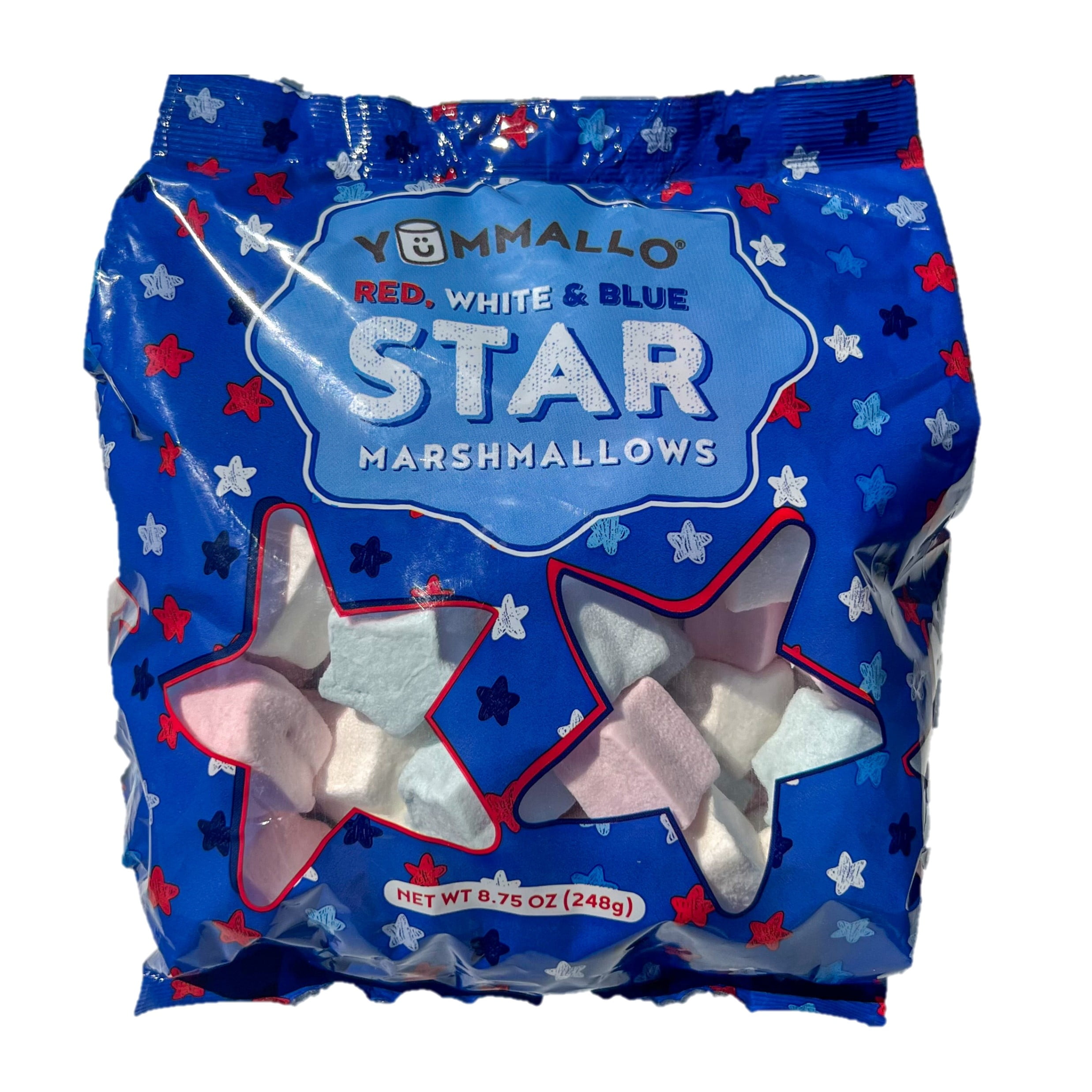 Yummallo Red White Blue Star Marshmallows, 8.75 oz