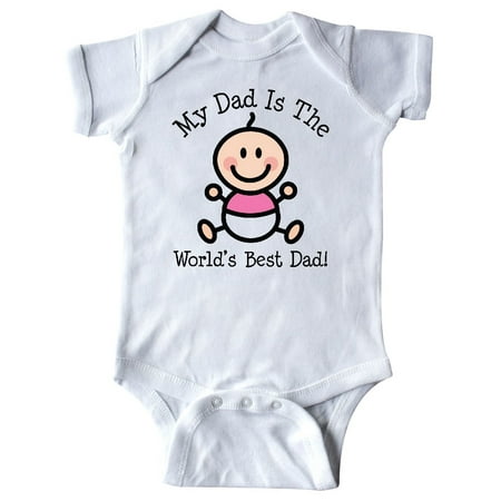 Dad is Worlds Best baby girl Infant Creeper (Best Gift For Christening Baby Girl)