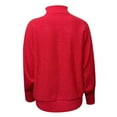 thumbnail image 7 of felwors Women Merry Sweaters Turtleneck Long Sleeve Letter Print Loose Knitted Pullover Merry Christmas Sweater Red, M, 7 of 7