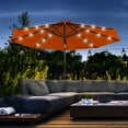 thumbnail image 2 of Outsunny Parasol de Patio Solaire de 9 Pi avec Lumières DEL, Auvent Inclinable, Orange, 2 of 10