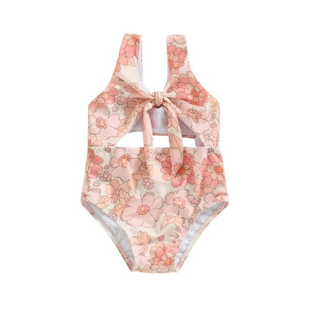 

Bagilaanoe Toddler Baby Girls One-piece Swimwear Sleeveless Floral/Shell Print Hollow Bathing Suit 6M 9M 12M1 8M 24M 3T Kids Summer Beachwear