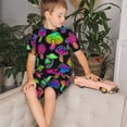 thumbnail image 4 of Fotbe Bright Mushrooms Pijama Estampada de 2 Piezas para Niños – Ropa de Dormir de Manga Corta Cómoda para Niños y Niñas, Camiseta y Shorts de Algodón-Large, 4 of 6