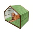 thumbnail image 1 of Green Pet House, Traditional Irish Pattern Clovers Happy St. Patrick's Day Theme, Outdoor & Indoor Portable Dog Kennel with Pillow and Cover, 5 Sizes, Lime Green Dark Green, by Ambesonne, 1 of 4