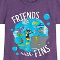 thumbnail image 3 of Pete The Cat - Friends With Fins - Toddler And Youth Girls Short Sleeve Graphic T-Shirt, 3 of 6