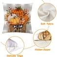 thumbnail image 4 of 4pcs Fall Pillow Cover Decoration 18x18in Thanksgiving Pumpkin Buffalo Bow-knot Throw Pillow Cases Autumn Harvest Party Cushion Pillow Covers for Farmhouse Couch Sofa Outdoor Home Decor, 4 of 6