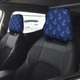 thumbnail image 4 of 2 PCS Car Headrest Cover, anchors waves navyblue cool Soft Car Seat Head Rest Cover Protector Interior Car Accessories Seat Covers for Cars Truck Auto Only Covers, 4 of 8