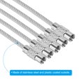 thumbnail image 4 of Unique Bargains 6 Inch Wire Keychain Cable Stainless Steel Key Ring Loop, Silver 4 Pack, 4 of 6